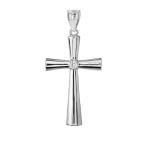 Elegant Sterling Silver Diamond Cross Pendant