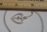 HEART & CROSS NECKLACE PENDANT W/ LAB CRAETED DIAMONDS 925 STERLING SILVER 
