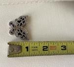 Pave Diamonds Set In Butterfly Ornate Slide Pendant Sterling Silver JewelryVntg