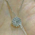 2Ct Round Cut VVS1/D Diamond Snowflake Pendant 14K White Gold Finish