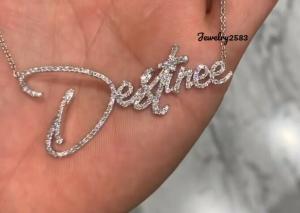 "Destinee" 2.4Ct Simulated Diamond Women's Customized Letter Pendant 925 Silver