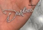 "Destinee" 2.4Ct Simulated Diamond Women's Customized Letter Pendant 925 Silver