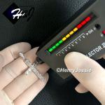 MEN SOLID 925 STERLING SILVER ICY MOISSANITE 3D 1 ROW TENNIS CROSS PENDANT*MP464