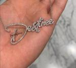"Destinee" 2.4Ct Simulated Diamond Women's Customized Letter Pendant 925 Silver