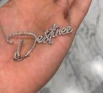 "Destinee" 2.4Ct Simulated Diamond Women's Customized Letter Pendant 925 Silver