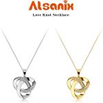 Love Knot Necklace, Sterling Silver Diamond Accent Pendant 