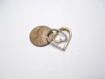 VINTAGE OPEN HEART DIAMOND CHIP PENDANT CHARM GOLD on STERLING SILVER 925 