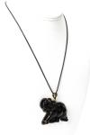 Sheryl Lowe Womens Sterling Silver Onyx + Diamond Accent Elephant Pendant Neckla