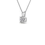 1 Carat LAB GROWN Round Cut Diamond Solitaire Pendant IGI Certified 14K White Gold 4 Prong Diamond Pendant Necklace For Women (E-F-G, VS1-VS2, 1 c.t.w)