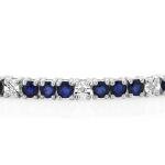 Sterling Silver Sapphire & Diamond Tennis Bracelet