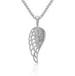 Sterling Silver Angel Wings Diamond Necklace