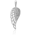 Sterling Silver Angel Wings Diamond Necklace