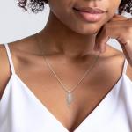 Sterling Silver Angel Wings Diamond Necklace