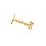 14kt Gold Baguette Diamond Flat-Back Stud Earrings