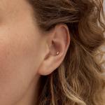 14kt Gold Baguette Diamond Flat-Back Stud Earrings