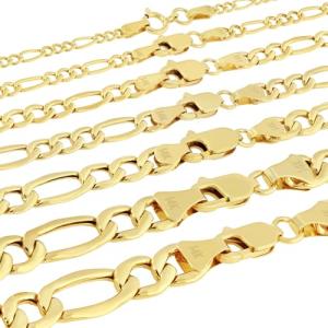 14K Yellow Gold Figaro Link Chain Necklace