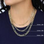 14K Yellow Gold Figaro Link Chain Necklace