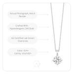 IGI Certified 14K White Gold Diamond Pendant Necklace