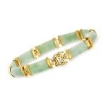 Ross-Simons Jade Good Fortune Bracelet in Gold Sterling