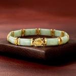 Ross-Simons Jade Good Fortune Bracelet in Gold Sterling