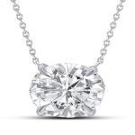 East West 1CT Lab Created Diamond Pendant Necklace