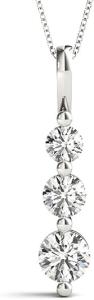 Classic 14K White Gold Diamond Pendant Necklace