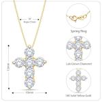 Lab Grown Diamond Cross Pendant Necklace in Gold
