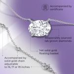 East West 1CT Lab Created Diamond Pendant Necklace