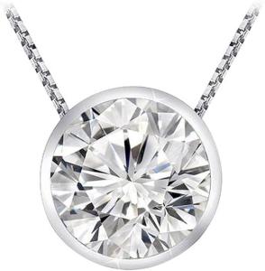 0.61 Carat Natural Diamond Bezel Pendant Necklace