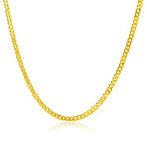 24K Gold Oval Link Chain Necklace for Women
