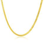 24K Gold Oval Link Chain Necklace for Women