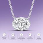 East West 1CT Lab Created Diamond Pendant Necklace