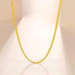 24K Gold Oval Link Chain Necklace for Women