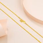 24K Gold Oval Link Chain Necklace for Women