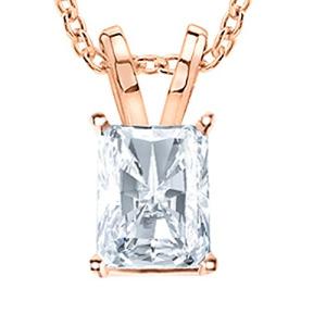 14K Rose Gold 2 Carat Lab-Grown Diamond Pendant