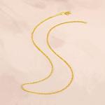24K Gold Oval Link Chain Necklace for Women