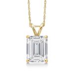 Emerald Cut 2.00 Carat Gold Diamond Pendant