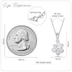 14K White Gold Dog Paw Print Charm Necklace