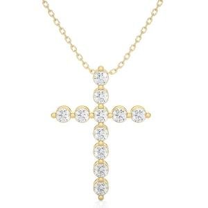 2 Carat Lab Grown Diamond Cross Pendant Necklace