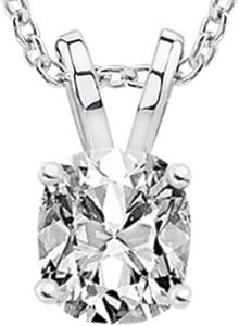 Diamond Pendant Necklace, 2.01 Carat, Cushion Cut