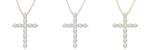 1-2 Carat Diamond Cross Pendant Necklace in 14K White Gold
