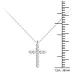 GIA Certified Diamond Cross Pendant in 14K White Gold