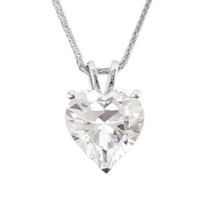 Diamond Heart Pendant in 18K White Gold