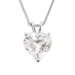 Diamond Heart Pendant in 18K White Gold