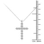 GIA Certified Diamond Cross Pendant in White Gold