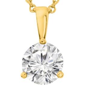 Lab Grown Diamond Round Pendant Necklace in Gold