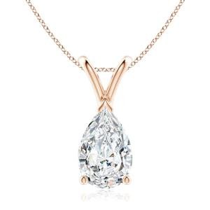 Lab-Grown Diamond Pear-Shaped Pendant in Gold