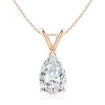 Lab-Grown Diamond Pear-Shaped Pendant in Gold