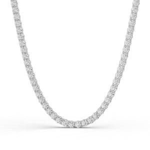 Diamond2Deal 14K White Gold Lab-Grown Diamond Tennis Straight Line Necklace 18 inch (10 Carat, E-F Color, VS1 Clarity)