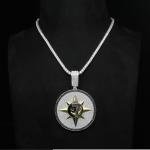 Moissanite and Black Diamond Hip Hop Pendant Necklace